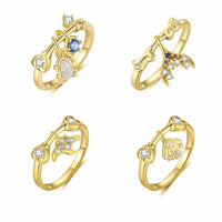 Holiday Gold Ocean Mermaid Tail Adjustable Ring