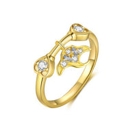 Holiday Gold Ocean Mermaid Tail Adjustable Ring