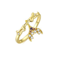 Holiday Gold Ocean Mermaid Tail Adjustable Ring