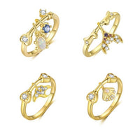 Holiday Gold Ocean Mermaid Tail Adjustable Ring