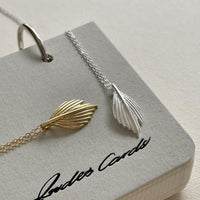 Irregular Leaf Feather 925 Sterling Silver Necklace