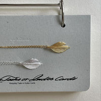 Irregular Leaf Feather 925 Sterling Silver Necklace