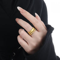 Irregular Beaded Border 925 Sterling Silver Adjustable Ring