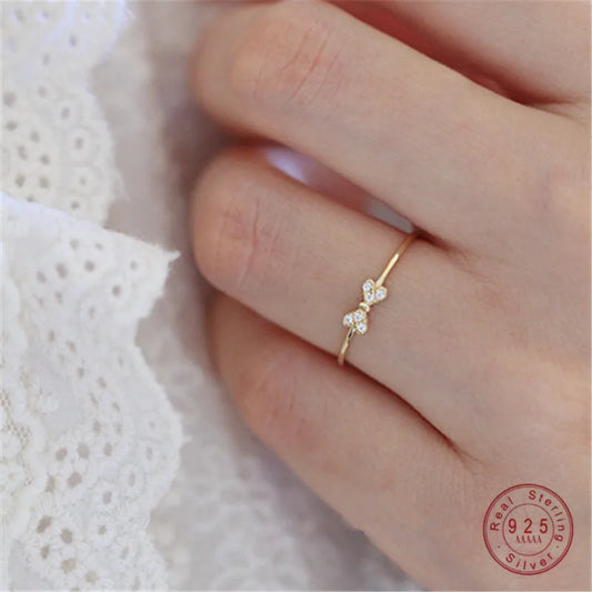 Gold Plated Tiny Bow Ring