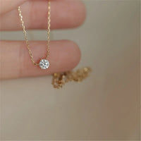 Sterling Silver Cubic Zirconia Solitaire Necklace