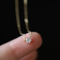 Sterling Silver Cubic Zirconia Solitaire Necklace