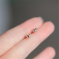 Gold Plated Sterling Silver Heart Stud Earrings