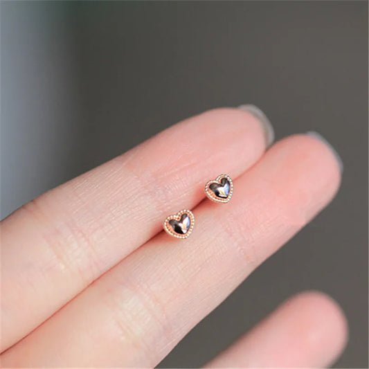Gold Plated Sterling Silver Heart Stud Earrings