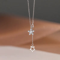 Gold Plated Sterling Silver Drop Star Necklace