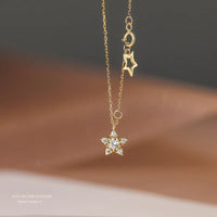 Gold Plated Sterling Silver Drop Star Necklace