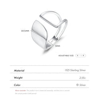 Sterling Silver Asymmetry Hollow Out Ring