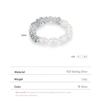 Sterling Silver Natural Baroque Pearl Adjustable Ring