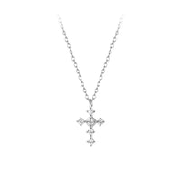 Sterling Silver Cubic Zirconia Cross Necklace
