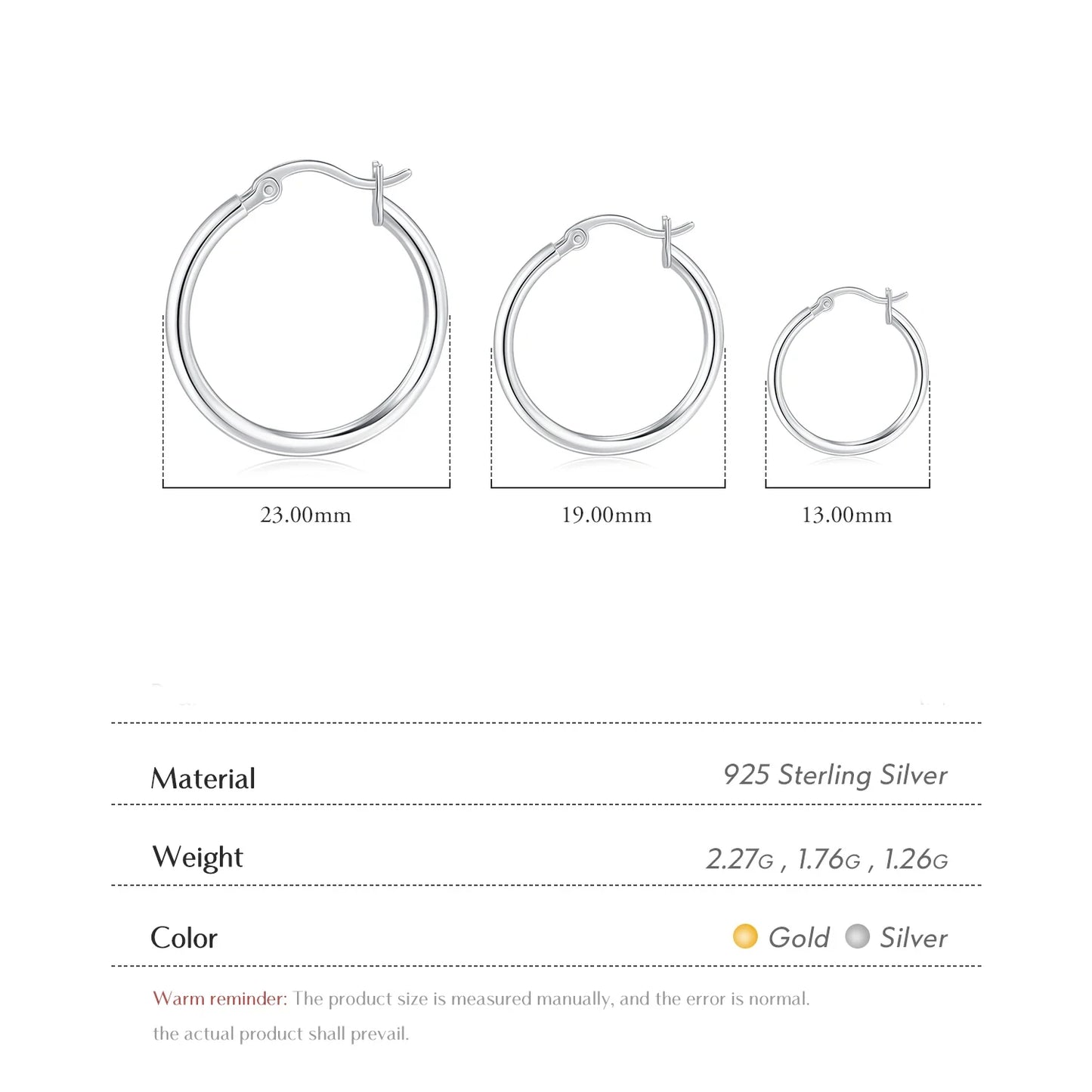 Sterling Silver Simple French Hoop Earrings