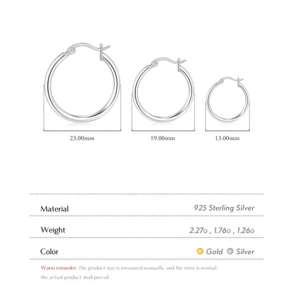 Sterling Silver Simple French Hoop Earrings