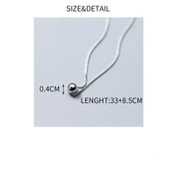 Sterling Silver Box Chain Bead Choker Necklace