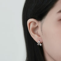 Sterling Silver Flashing Stars Earrings