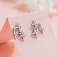 Sterling Silver Flashing Stars Earrings