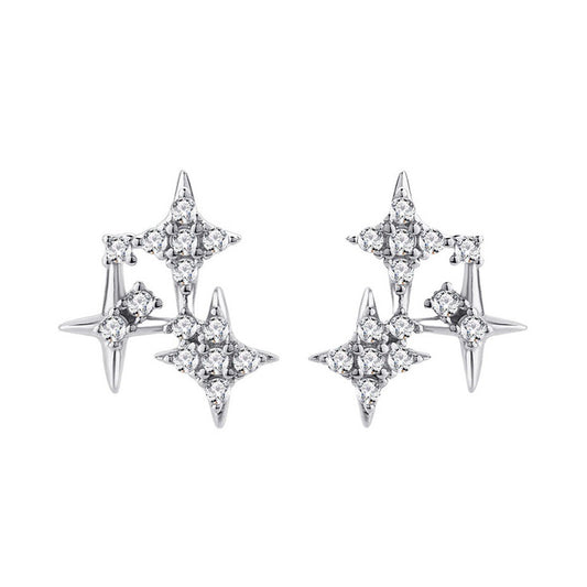 Sterling Silver Flashing Stars Earrings