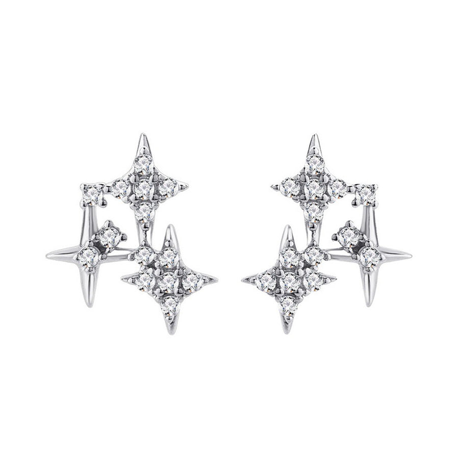 Sterling Silver Flashing Stars Earrings