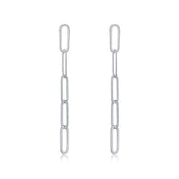 Sterling Silver Cable Link Drop Earrings