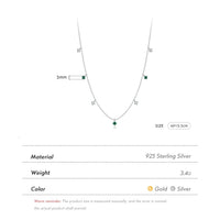 Sterling Silver Green Round Small Pendant Necklace
