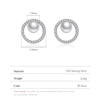Sterling Silver Circle Pearl Earrings
