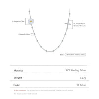 Sterling Silver Cross and Blue Zirconia Eye Link Chain Necklace