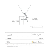 Sterling Silver Double Cross Pendant Necklace