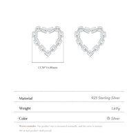 Sterling Silver Classic Hearts Lock Hoop Earrings