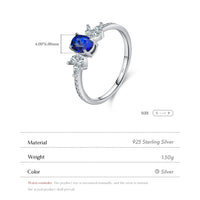 Sterling Silver Oval Royal Blue Ring