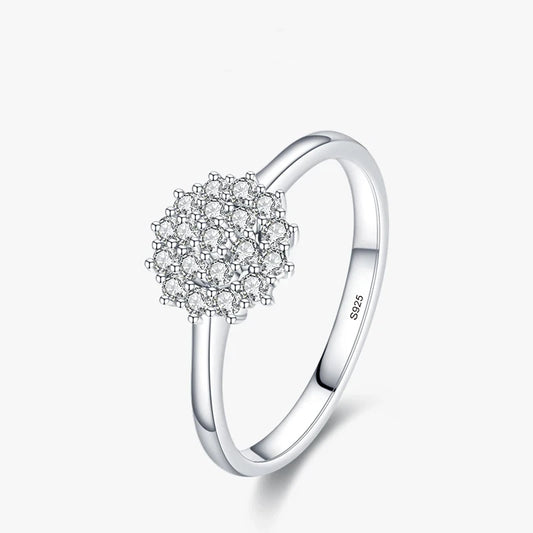 Sterling Silver Cubic Zirconia Cluster Ring