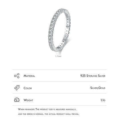 Sterling Silver Engagement Band Ring