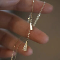 Gold Plated Triangle Pendant Necklace