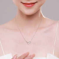 Sterling Silver Cubic Zirconia Interlocking Necklace