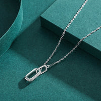 Sterling Silver Cubic Zirconia Interlocking Necklace