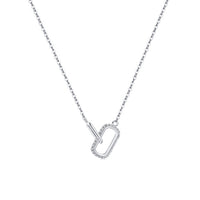 Sterling Silver Cubic Zirconia Interlocking Necklace