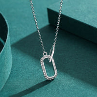 Sterling Silver Cubic Zirconia Interlocking Necklace