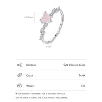 Sterling Silver Pink Crystal Heart Ring