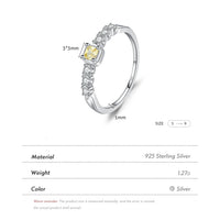 Sterling Silver Sweet Sugar Ring with Yellow and Clear