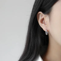 Sterling Silver Chain Hoop Earrings in Gold
