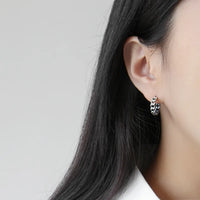 Sterling Silver Chain Hoop Earrings in Gold