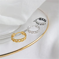 Sterling Silver Chain Hoop Earrings in Gold