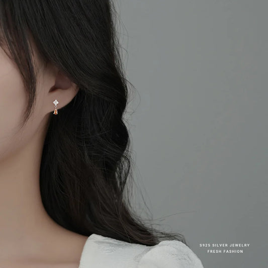 Sterling Silver Mini Flower Drop Earrings