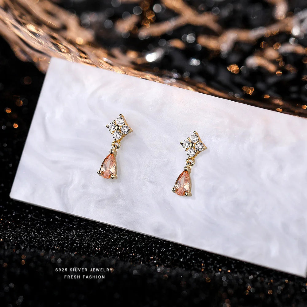 Sterling Silver Mini Flower Drop Earrings