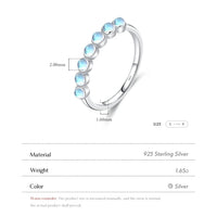 Sterling Silver Round Moonstone Ring