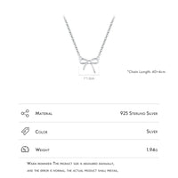 Sterling Silver Bowknot Pendant Necklace