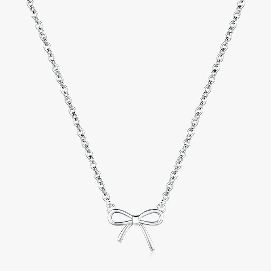 Sterling Silver Bowknot Pendant Necklace