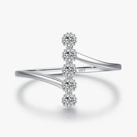 Sterling Silver Sparkling Line Ring