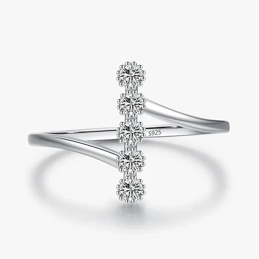 Sterling Silver Sparkling Line Ring